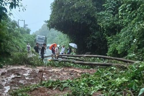 Sạt lở đường từ Lào về Việt Nam, nhiều phương tiện bị mắc kẹt