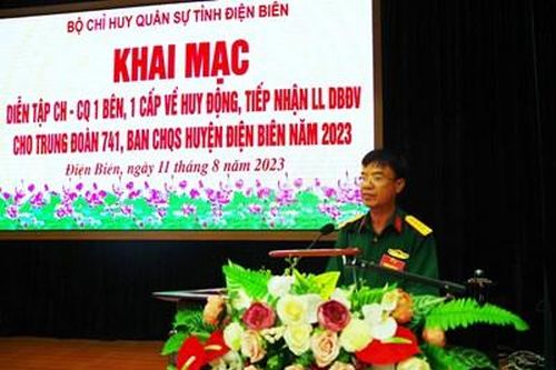 Điện Biên: Khai mạc diễn tập chỉ huy cơ quan 1 bên 1 cấp về huy động tiếp nhận lực lượng dự bị động viên