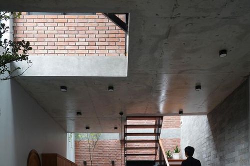 Căn nhà mộc mạc với thiết kế 2 giếng trời đặc biệt