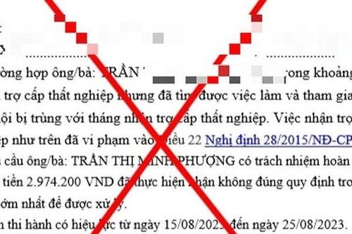 Mạo danh cơ quan bảo hiểm xã hội thu hồi tiền trợ cấp thất nghiệp