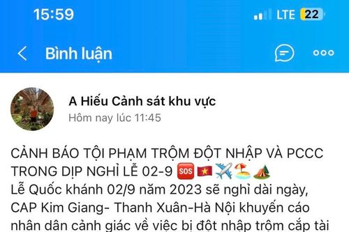 Cảnh báo phòng ngừa tội phạm trộm đột nhập trong dịp nghỉ lễ Quốc Khánh 2-9