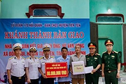 Lữ đoàn 170, Vùng 1 Hải quân: Bàn giao nhà Đại đoàn kết tặng gia đình chính sách tại Quảng Ninh