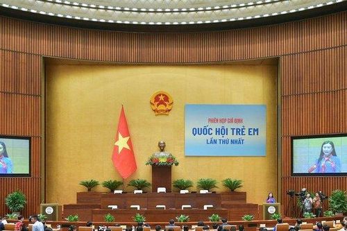 263 đại biểu thiếu nhi họp phiên giả định 'Quốc hội trẻ em' lần thứ I