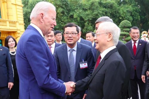 Tổng Bí thư Nguyễn Phú Trọng chủ trì Lễ đón Tổng thống Hoa Kỳ Joe Biden