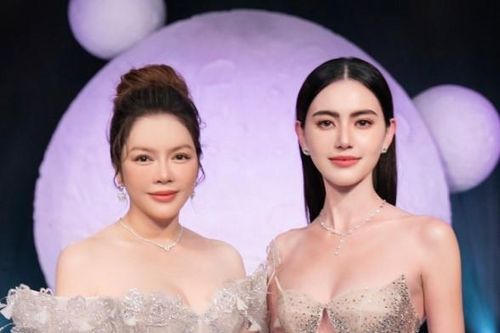 Lý Nhã Kỳ diện váy cưới đọ sắc cùng 'ma Thái' Mai Davika