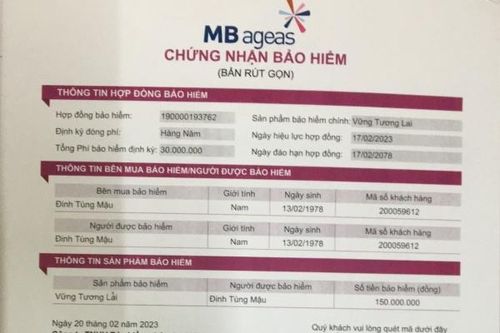 Vụ đến MB gửi tiết kiệm nhận về chứng nhận bảo hiểm: MB Ageas hủy hợp đồng,trả lại tiền cho khách hàng