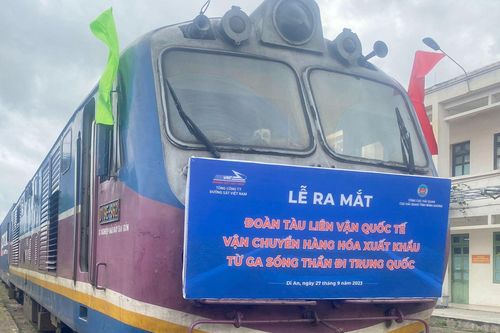 Ra mắt đoàn tàu liên vận quốc tế chuyển hàng hóa từ Sóng Thần thẳng sang Trung Quốc