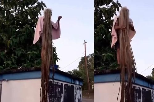 Người đàn ông 40 năm không cắt tóc, trèo lên hẳn mái nhà khoe 'tác phẩm' khiến hàng chục ngàn người choáng váng