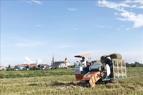 Nhiều lợi ích khi nông dân sử dụng máy thu gom rơm rạ