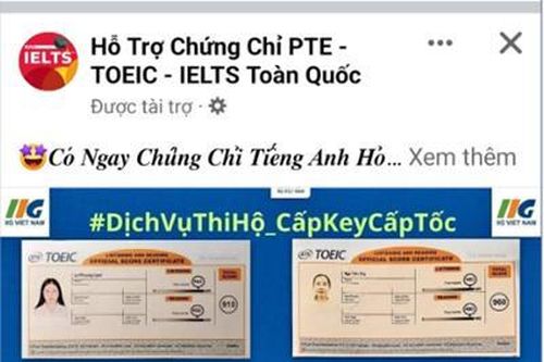 Tràn lan quảng cáo 'hỗ trợ thi hộ chứng chỉ tiếng Anh': Cảnh giác kẻo 'tiền mất tật mang'