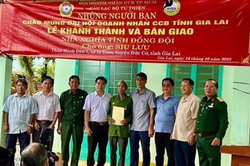 Gia Lai: Trao nhà 'Nghĩa tình đồng đội' tặng cựu chiến binh có hoàn cảnh khó khăn