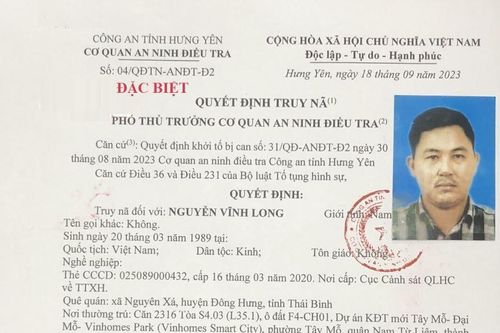 Truy nã đặc biệt kẻ dùng hợp đồng chuyển nhượng quyền sử dụng đất giả, chiếm đoạt số tiền đặc biệt lớn