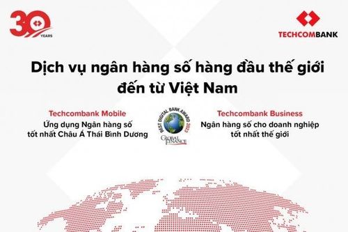 Techcombank nhận 2 giải thưởng về dịch vụ ngân hàng số hàng đầu thế giới