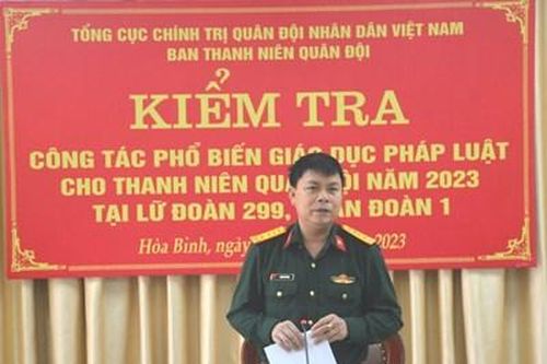 Lữ đoàn 299 tích cực triển khai công tác phổ biến, giáo dục pháp luật cho thanh niên
