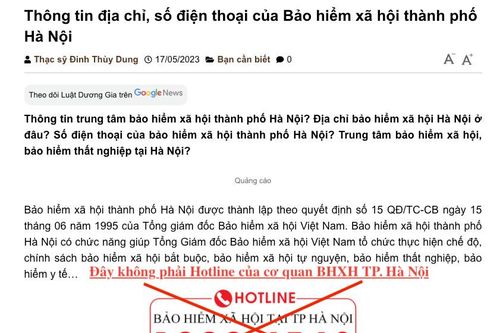 Hà Nội: Cảnh báo số hotline tư vấn chính sách bảo hiểm xã hội, thu phí 'cắt cổ'