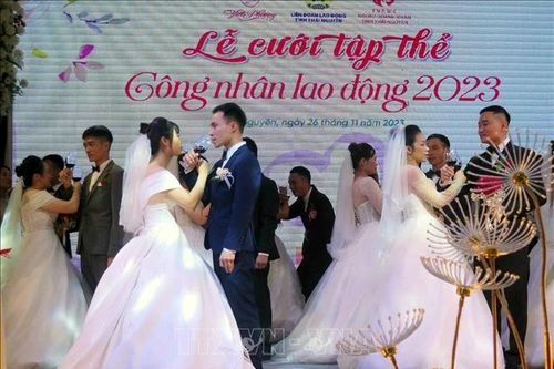 Lễ cưới tập thể của 17 cặp đôi công nhân lao động tỉnh Thái Nguyên