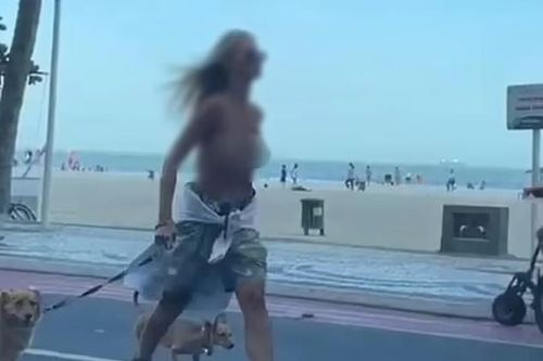Một người mẫu bị bắt vì cởi trần dắt chó đi dạo ở Brazil