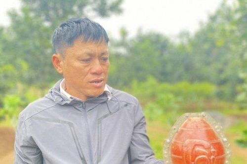 Bưởi đỏ 'tiến vua' quý hiếm đúc chữ tài - lộc đắt khách dịp Tết