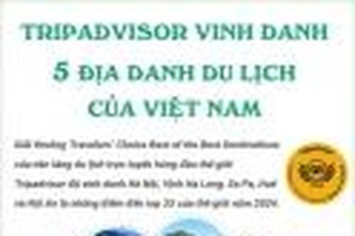 Điểm danh 5 địa danh du lịch của Việt Nam được Tripadvisor vinh danh