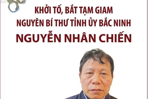 Khởi tố, bắt tạm giam nguyên Bí thư Tỉnh ủy Bắc Ninh Nguyễn Nhân Chiến