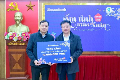 Trao 20 suất quà Tết cho người bệnh tại Bệnh viện Tâm thần Phú Thọ