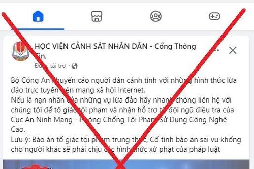 Giả mạo trang facebook của Học viện Cảnh sát nhân dân để lừa đảo