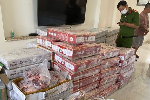 Long An: Tạm giữ gần 600 kg sản phẩm động vật