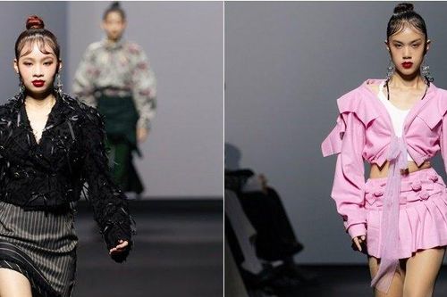 Mẫu nhí Kelly Ngọc Anh và Almira Bảo Hà khoe chân dài 1,1m ở Seoul Fashion Week