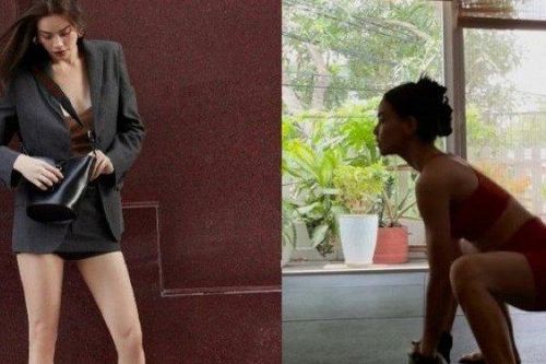Hồ Ngọc Hà khoe đôi chân thẳng như thước kẻ, cả mùa Tết không bị béo nhờ tập gym với bưởi