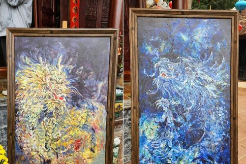 Đặc sắc bộ tranh Rồng trưng bày tại không gian văn hóa Nam Viên Phủ