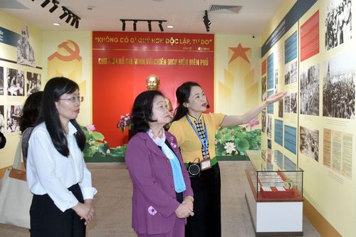 Nguyên Phó Chủ tịch nước Trương Mỹ Hoa tham quan di tích Điện Biên