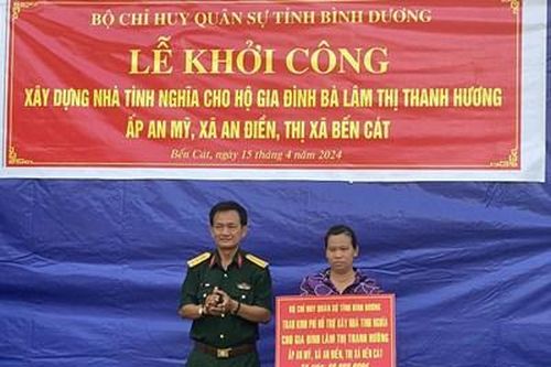 Bộ CHQS tỉnh Bình Dương khởi công xây dựng nhà tình nghĩa, nhà đại đoàn kết