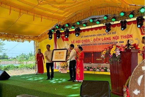 Thái Bình: Đền Nội Thôn đón nhận bằng di tích lịch sử văn hóa