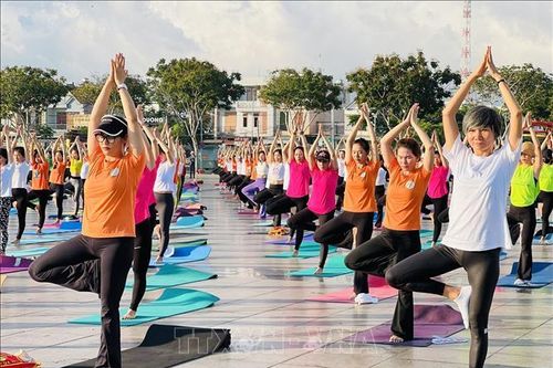 Gần 1.000 hội viên đồng diễn hưởng ứng Ngày Quốc tế Yoga