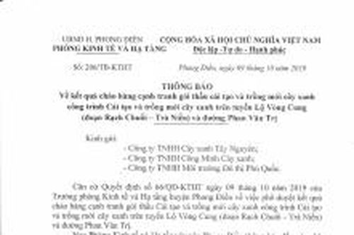 Khoảng tối đấu thầu cây xanh (Bài 3): Bộ đôi Công Minh thay nhau trúng thầu