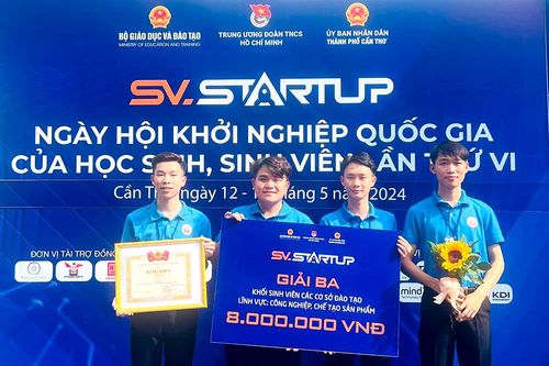 Sinh viên Trường Đại học Hùng Vương đạt giải Ba cuộc thi 'Học sinh, sinh viên với ý tưởng khởi nghiệp'