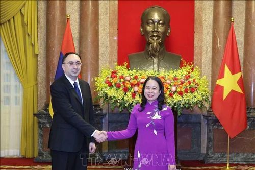 Quyền Chủ tịch nước Võ Thị Ánh Xuân tiếp các đại sứ trình Quốc thư