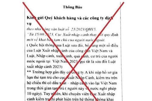 Thực hư thông tin phạt người nước ngoài xuất cảnh không khai báo tạm vắng