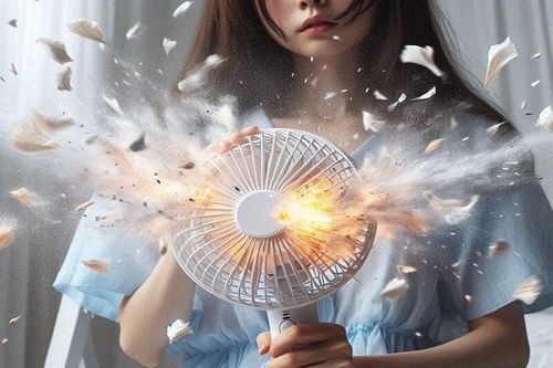 Dùng quạt cầm tay mùa hè, cẩn thận kẻo pin nổ gây hỏng mặt