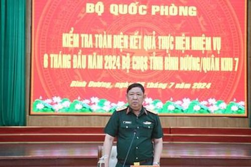 Bộ Quốc phòng kiểm tra toàn diện tại Bộ CHQS tỉnh Bình Dương