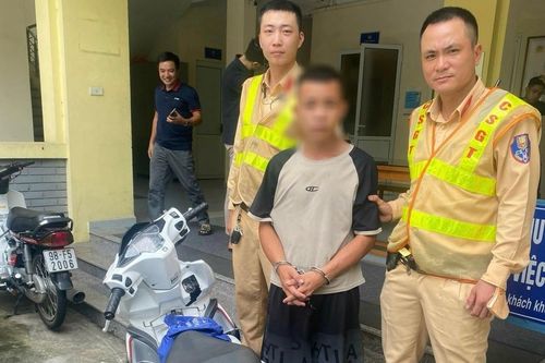 CSGT 'tóm' thanh niên trộm cắp xe máy từ Tuyên Quang mang xuống Hà Nội tiêu thụ