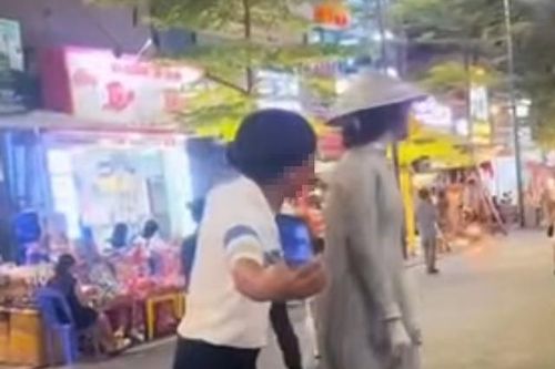 Người đàn ông có lời nói khiếm nhã với cô gái làm nhân tượng ở phố đi bộ