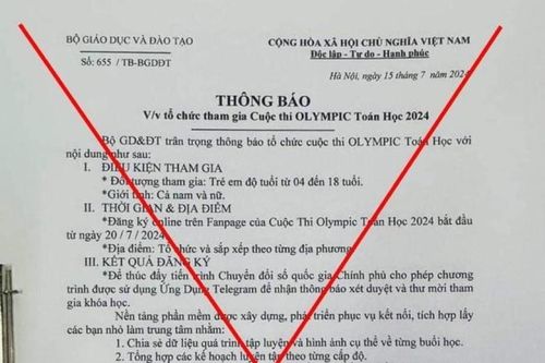 Thông báo fake cuộc thi Olympic Toán học 2024