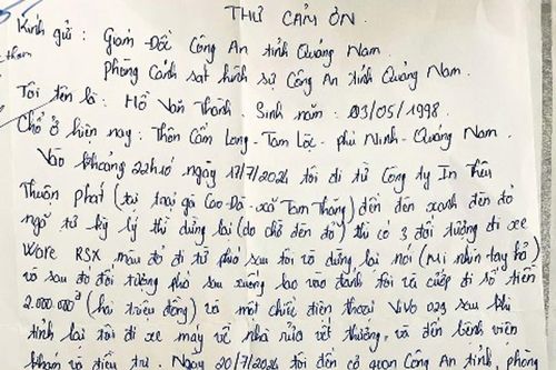 Phía sau một lá thư cảm ơn