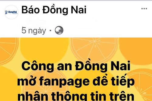 Thông tin Công an Đồng Nai mở fanpage tiếp nhận thông tin trên Facebook thu hút bạn đọc