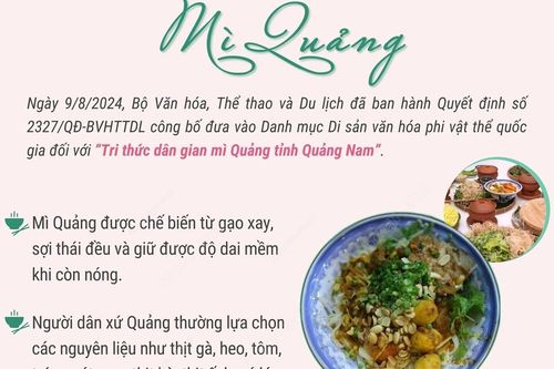 Mì Quảng - Di sản Văn hóa phi vật thể Quốc gia