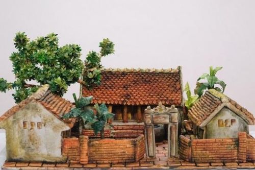 Độc lạ chiếc bánh trung thu tái hiện làng quê Bắc Bộ