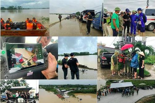 Máy bay không người lái vận chuyển hàng hóa cứu trợ, khử khuẩn vùng mưa lũ