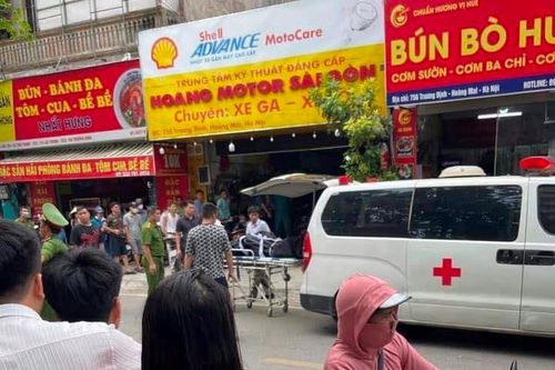Án mạng ở tiệm sửa xe ở Hà Nội