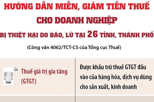 Hướng dẫn miễn, giảm tiền thuế cho doanh nghiệp bị thiệt hại do bão, lũ tại 26 tỉnh, thành phố